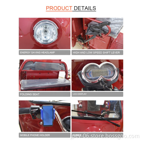 Jinpeng a caldo Vendita a caldo e affidabile Electric Open Body Cargo 3 Rickshaw Electric Tricycle